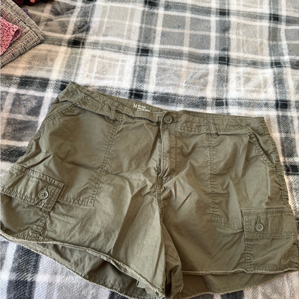 Olive Green Women's Cargo Shorts
